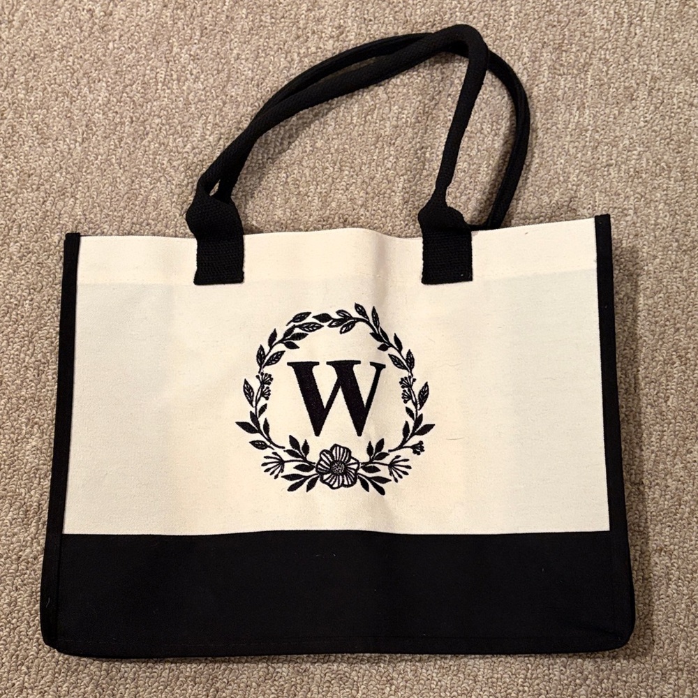 Elegant Black and White Tote Bag
